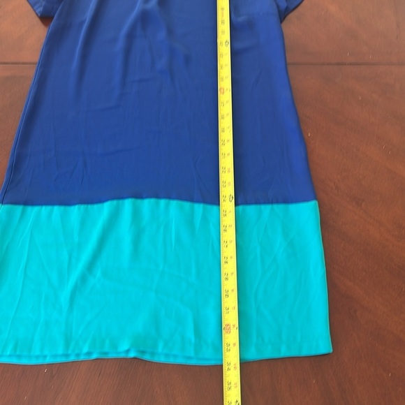 Cynthia Rowley Blue Teal Block Size 4 Women Career Short Sleeve Shift Dress - Picture 5 of 5